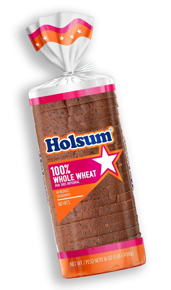 Empaque de Pan Holsum 100% Whole Wheat / 100% Integral